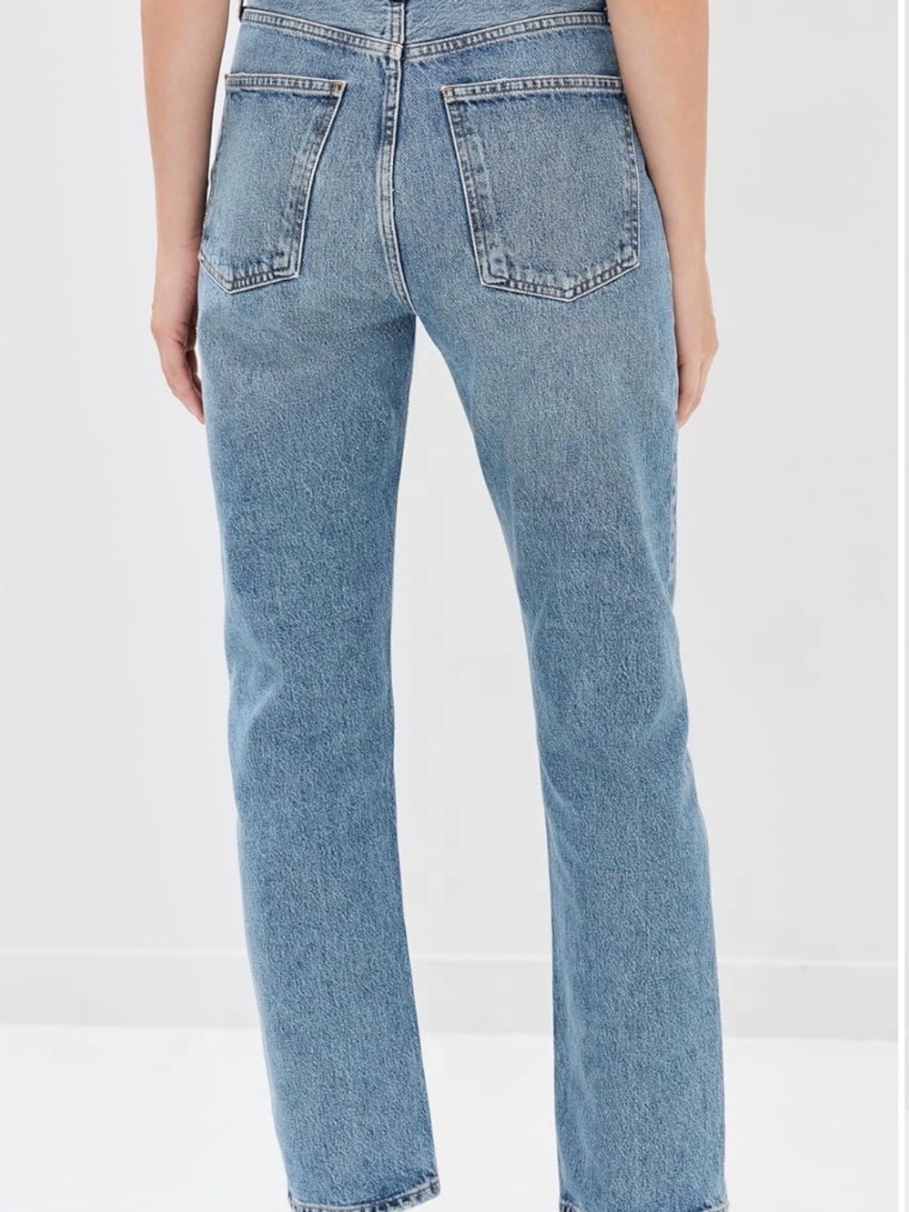 AGOLDE Straight Leg High-Rise Jeans - Light Blue Denim 90’s pinch - Picture 2 of 9